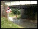 The Railway Bridge - no rain but plenty of puddles .